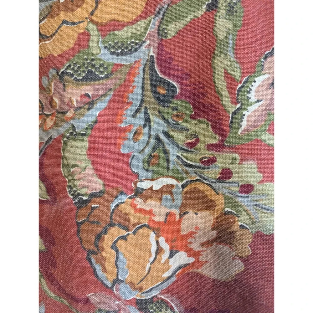 Pottery Barn Vanessa Floral Pillow Cover Red Sage Green 24x24 Square Euro Sham